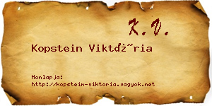 Kopstein Viktória névjegykártya